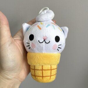 Kitty Cones Plush Key Ring / Purse Charm / Clip - w/ tags